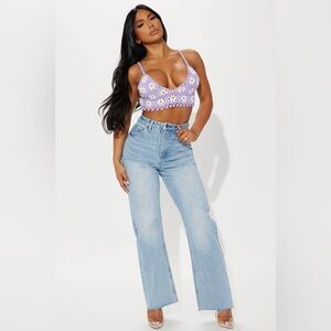 Fashion Nova- High Demand Non Stretch Straight Leg Jeans - Light Blue Wash
